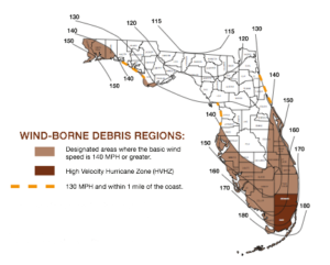Wind-Borne Debris Regions Map