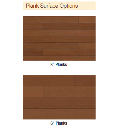 Canyon Ridge plank surface options.